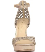 Jessica Simpson Herora Rhinestone Embellished Platform Dress Sandals