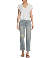 Jessica Simpson Hester Short Sleeve Cropped T-Shirt