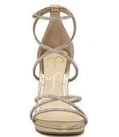 Jessica Simpson Jaeya Metallic Rhinestone Strappy Dress Sandals