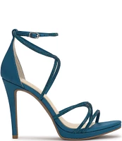 Jessica Simpson Jaeya Satin Rhinestone Ankle Strap Strappy Dress Sandals