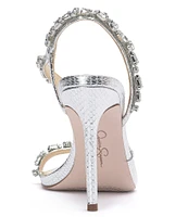 Jessica Simpson Jaycin Rhinestone Asymmetrical Metallic Dress Sandals