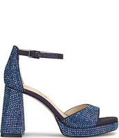 Jessica Simpson Kaliah Denim Rhinestone Platform Dress Sandals