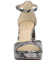 Jessica Simpson Kaliah Metallic Snake Platform Sandals