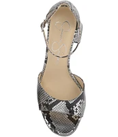 Jessica Simpson Kaliah Metallic Snake Platform Sandals