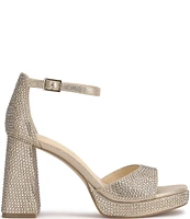 Jessica Simpson Kaliah Shimmer Rhinestone Platform Dress Sandals