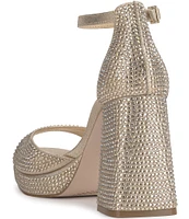 Jessica Simpson Kaliah Shimmer Rhinestone Platform Dress Sandals