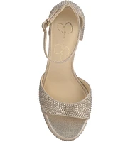 Jessica Simpson Kaliah Shimmer Rhinestone Platform Dress Sandals