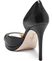 Jessica Simpson Kimli Leather Peep Toe D'Orsay Platform Pumps