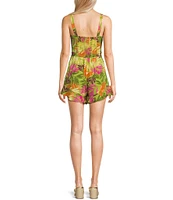 Jessica Simpson Laiya Floral Print Ruffle Hem Romper