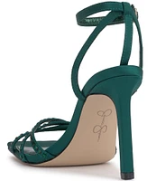 Jessica Simpson Leonah Satin Embellished Strappy Dress Sandals