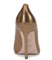 Jessica Simpson Levila Metallic Snake Embossed Stiletto Pumps