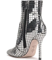 Jessica Simpson Lirya Mirror Tile Pointed Toe Dress Booties