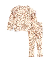 Jessica Simpson Little Girls 2T-6X Long Sleeve Animal-Printed Hacci Knit Top & Matching Pant Set