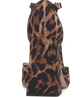 Jessica Simpson Lollah Leopard Print Square Toe Ankle Strap Pumps