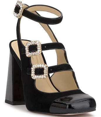 Jessica Simpson Lymen Strappy Embellished Buckle Pumps