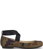 Jessica Simpson Mandalaye Camo Criss Cross Strap Square Toe Flats