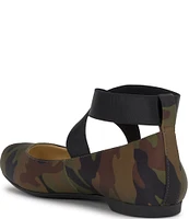 Jessica Simpson Mandalaye Camo Criss Cross Strap Square Toe Flats