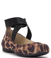 Jessica Simpson Mandalaye Leopard Square-Toe Ballet Flats