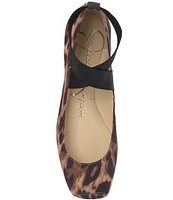 Jessica Simpson Mandalaye Leopard Square-Toe Ballet Flats