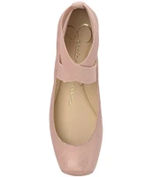 Jessica Simpson Mandalaye Metallic Square-Toe Ballet Flats