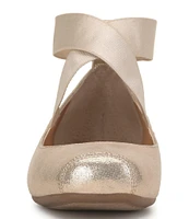 Jessica Simpson Mandalaye Metallic Square-Toe Ballet Flats