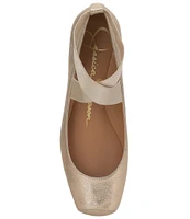 Jessica Simpson Mandalaye Metallic Square-Toe Ballet Flats