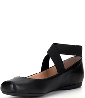 Jessica Simpson Mandalaye Leather Square-Toe Criss Cross Straps Ballet Flats