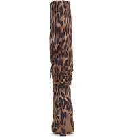 Jessica Simpson Minerva Leopard Knee High Suede Slouch Boots