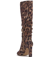 Jessica Simpson Minerva Leopard Knee High Suede Slouch Boots