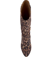 Jessica Simpson Minerva Leopard Knee High Suede Slouch Boots