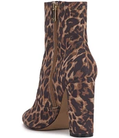 Jessica Simpson Narelle Faux Suede Leopard Print Block Heel Booties