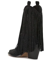 Jessica Simpson Paredisa Rhinestone Fringe Western Cowboy Booties