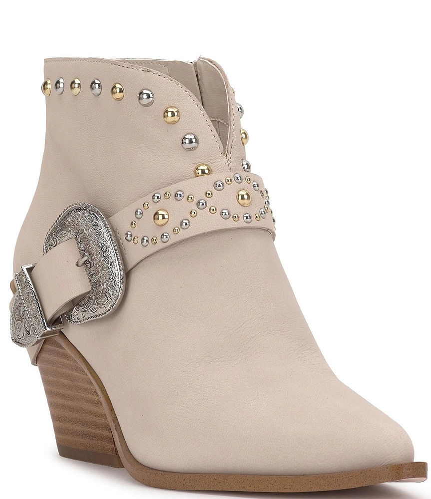 Jessica Simpson Pivvy Leather Western Buckle Booties