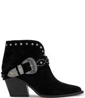 Jessica Simpson Pivvy Suede Western Buckle Booties