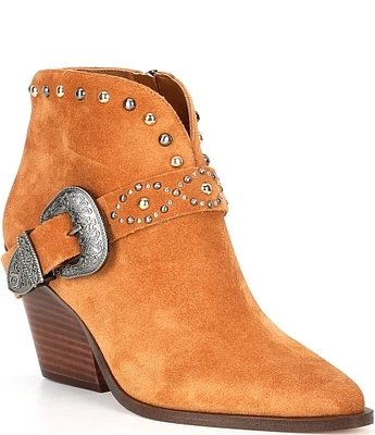 Jessica Simpson Pivvy Suede Western Buckle Booties