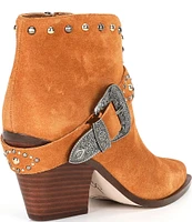 Jessica Simpson Pivvy Suede Western Buckle Booties