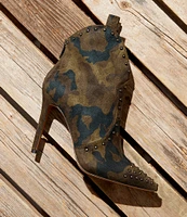 Jessica Simpson Pixillez Camo Print Stiletto Studded Booties