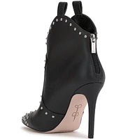 Jessica Simpson Pixillez Leather Stiletto Studded Western Booties