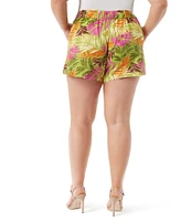 Jessica Simpson Plus Eliana High Rise Fern Printed Shorts