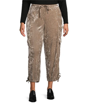 Jessica Simpson Plus High Rise Velvet Cargo Pants