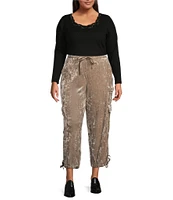 Jessica Simpson Plus High Rise Velvet Cargo Pants