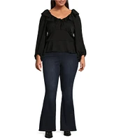 Jessica Simpson Plus Long Sleeve Aki Peasant Blouse