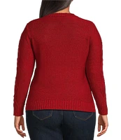 Jessica Simpson Plus Long Sleeve Ayaan Lurex Cable Sweater