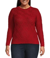 Jessica Simpson Plus Long Sleeve Ayaan Lurex Cable Sweater