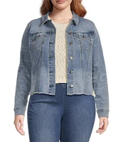 Jessica Simpson Plus Long Sleeve Pixie Denim Jacket