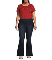 Jessica Simpson Plus Size High Rise Pull-On Flare Jeans