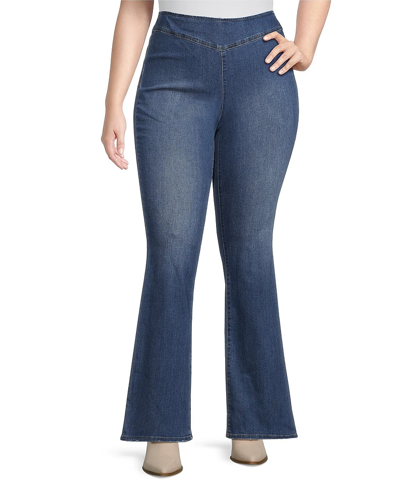 Jessica Simpson Plus Size High Rise Pull-On Flare Jeans