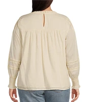 Jessica Simpson Plus Size Milla Long Sleeve Flowy Top