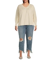 Jessica Simpson Plus Size Milla Long Sleeve Flowy Top