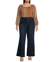 Jessica Simpson Plus Size True Love Wide Leg High Rise Jeans